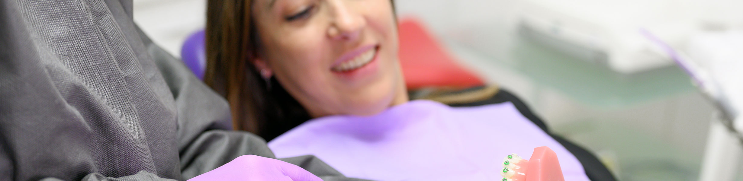 Woman smiling at the dental